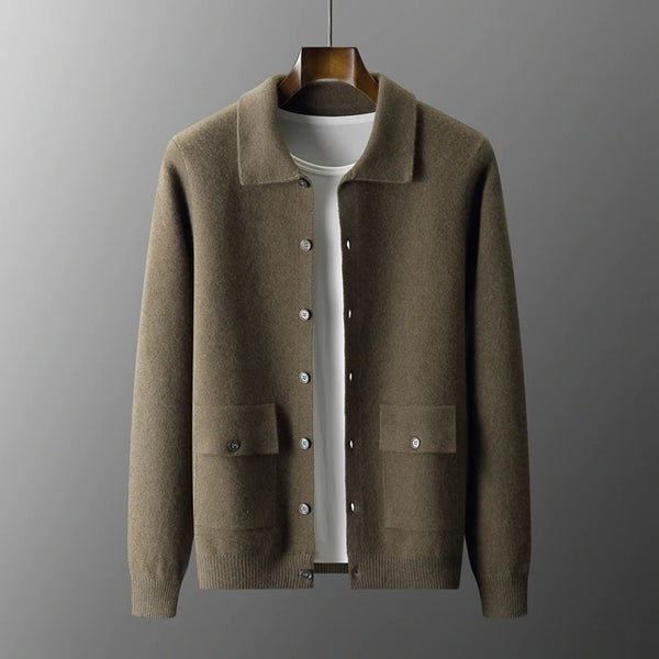 Men’s Button-Up Knit Cardigan – Smart Casual Lightweight Sweater