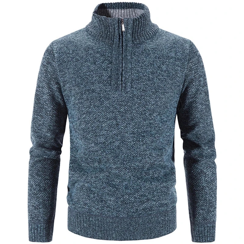 Men’s Half-Zip Sweater - Textured Knit Pullover