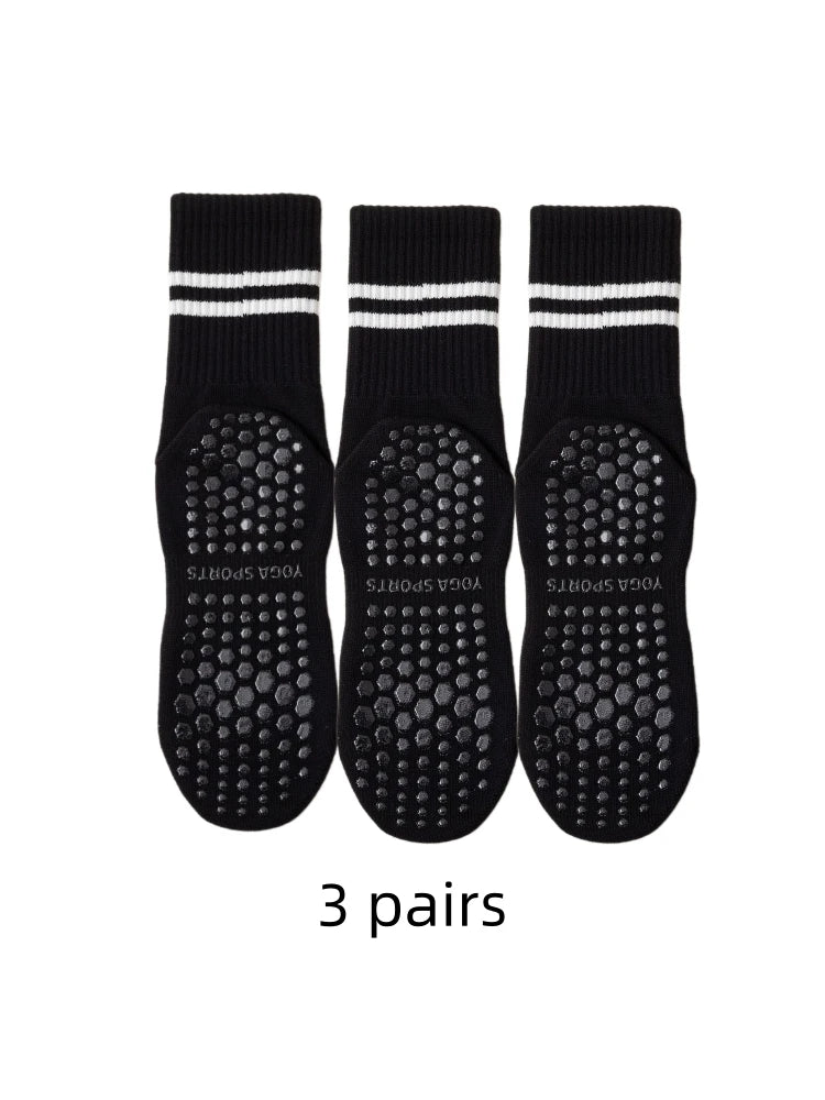 Women's Cushioned Athletic Sports Socks - 3-Pack Retro Striped Crew Socks Gym Essentials