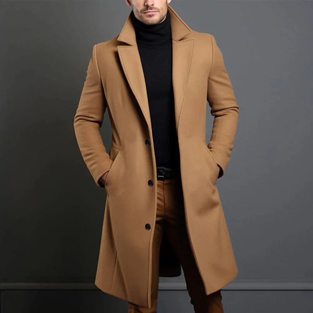 Men’s Formal Slim-Fit Long Coat
