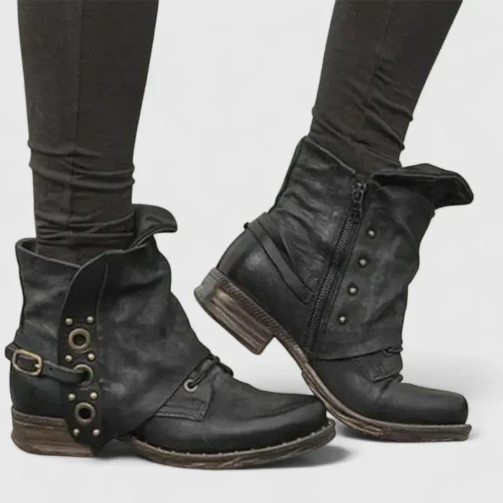 Women's Spring Vintage Buckle Ankle Boots