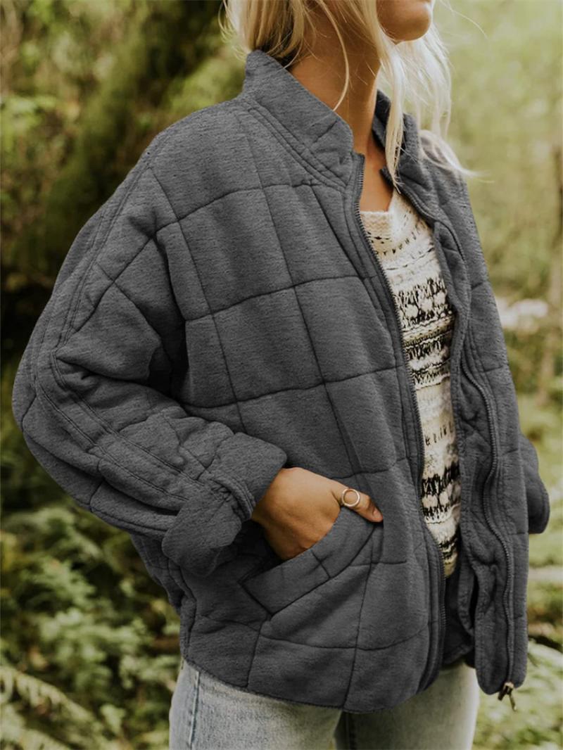Quilted Zip-Front Jacket