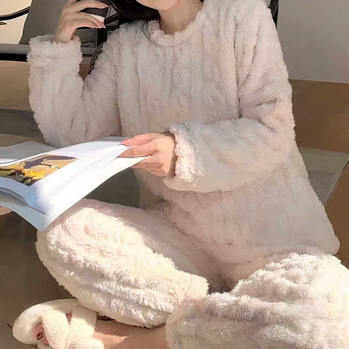 Women’s Fleece Loungewear Set - Long Sleeve Cozy Winter Pajamas