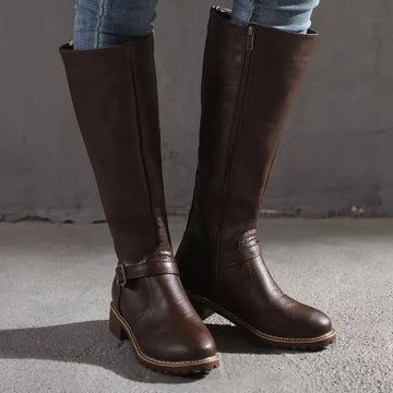 Women’s Rowan Knee-High Riding Boots - Classic Everyday Leather Look