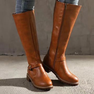 Women’s Rowan Knee-High Riding Boots - Classic Everyday Leather Look