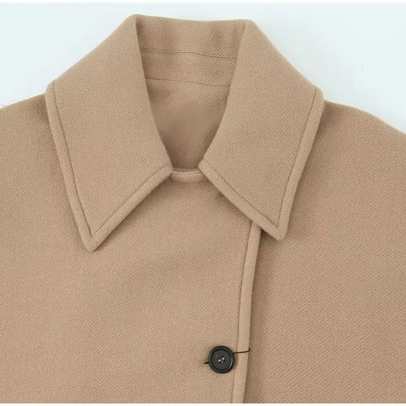 Oversized Lapel Coat - Relaxed Silhouette