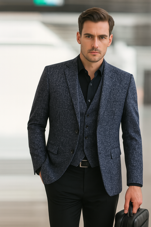 Men’s Slim Fit Classic Blazer - Modern Tailored Casual Jacket