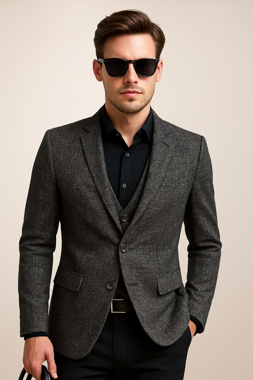 Men’s Slim Fit Classic Blazer - Modern Tailored Casual Jacket