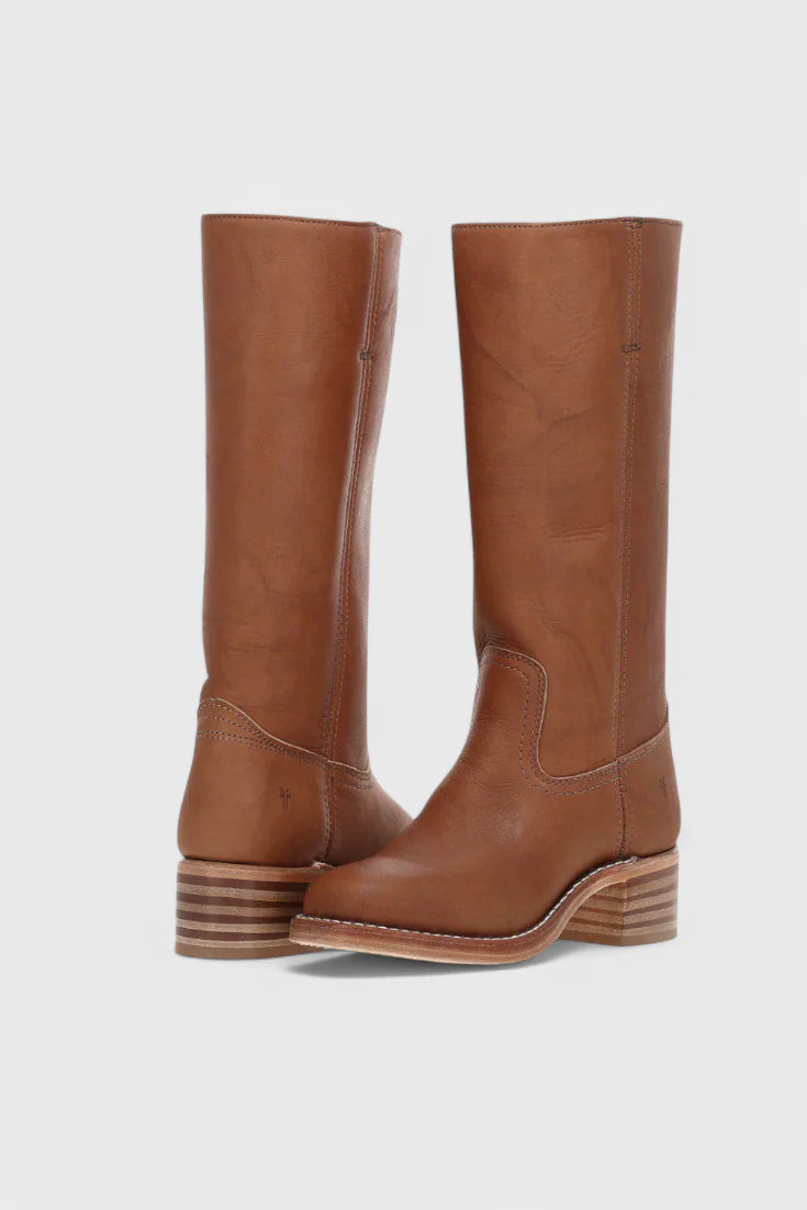 Women’s Stacked-Heel Knee-High Boots - Classic Western-Inspired Look