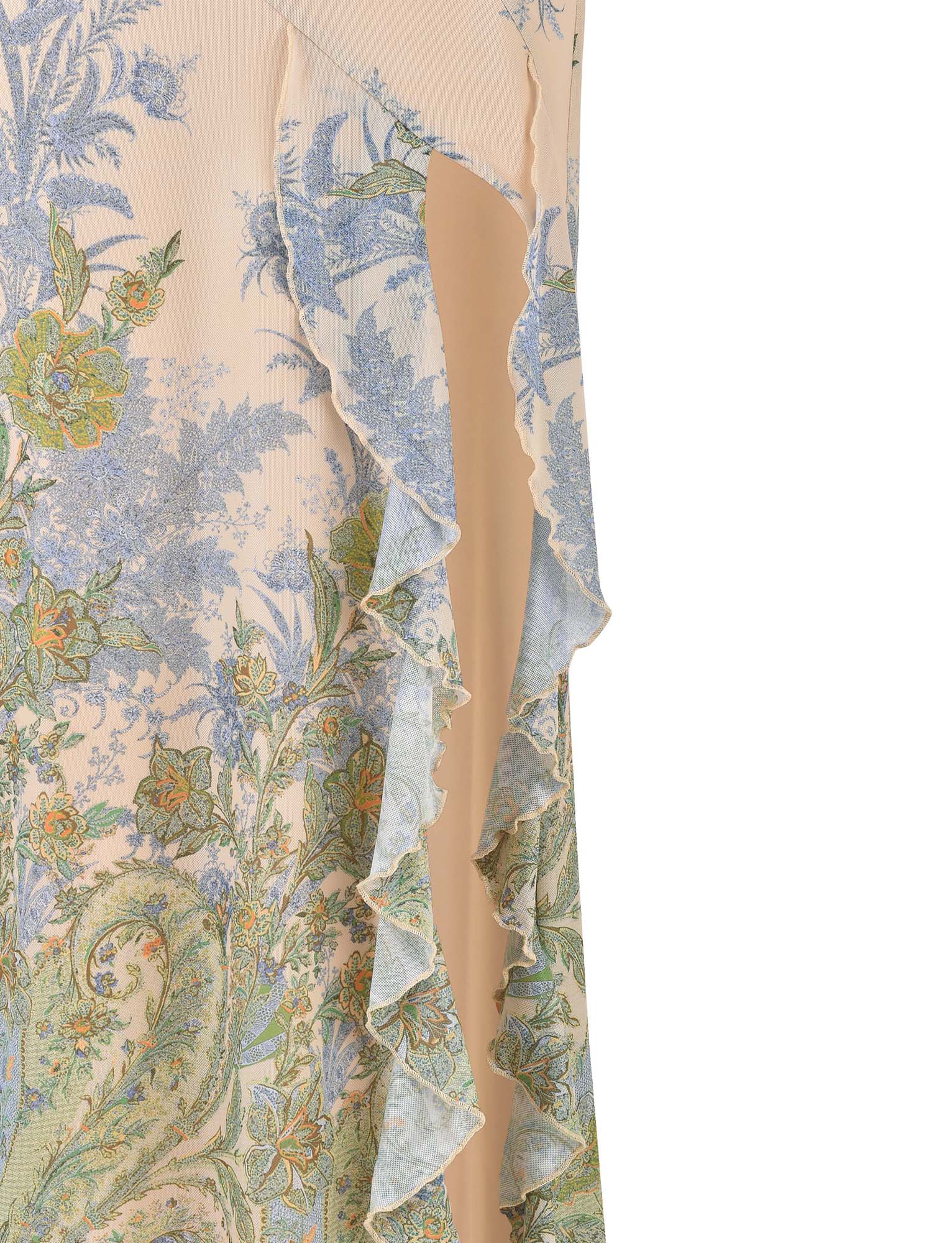 Elodie - Strapless Ruffle Slit Maxi Dress