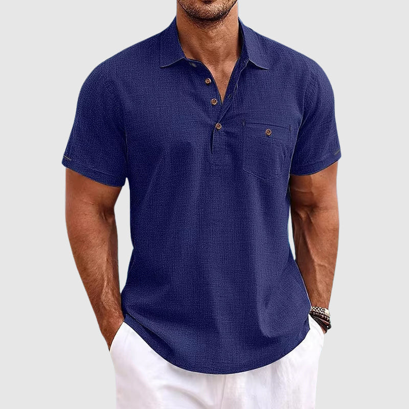 Men's Linen Polo Shirt