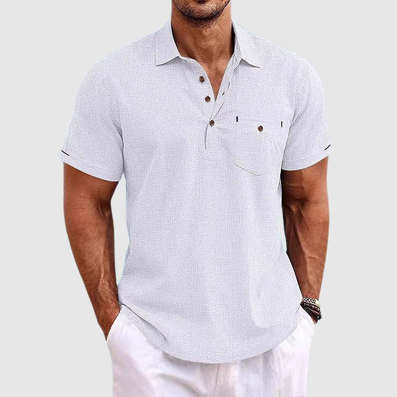 Men's Linen Polo Shirt