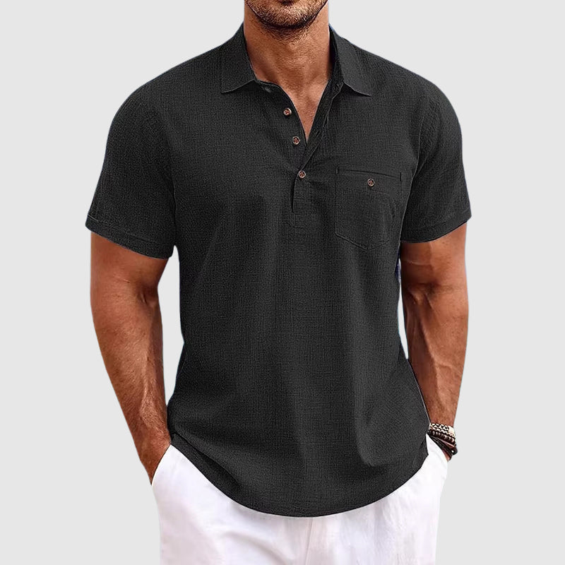 Men's Linen Polo Shirt