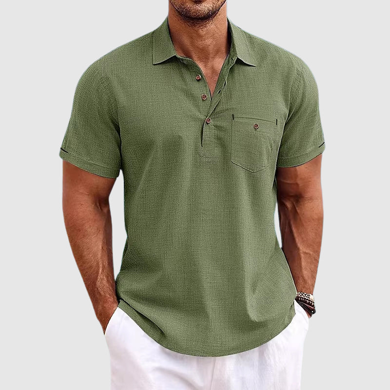 Men's Linen Polo Shirt