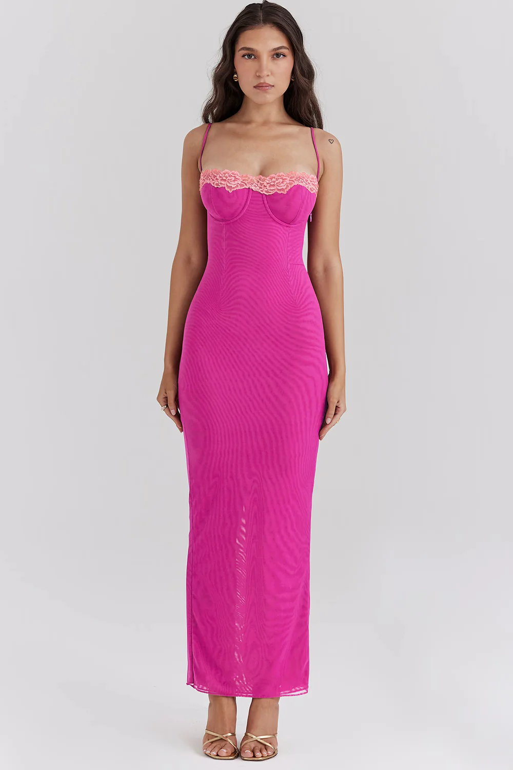 Alexi - Embroidered Lace Corset Maxi Dress