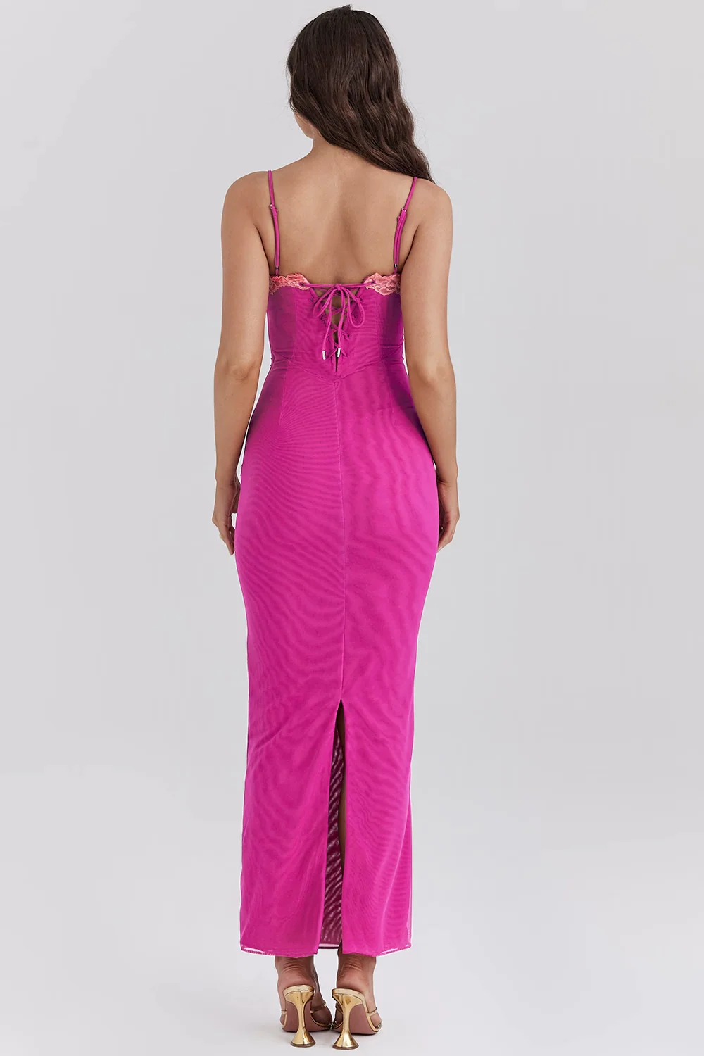 Alexi - Embroidered Lace Corset Maxi Dress