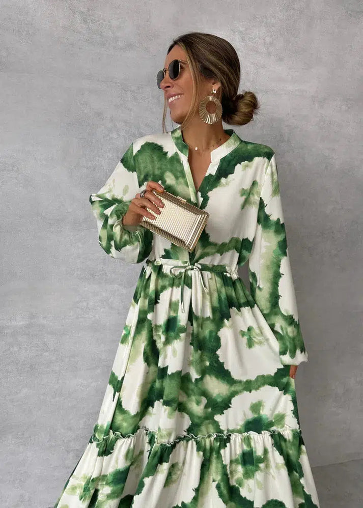 Yara - V-Neck Long-Sleeve Maxi Dress