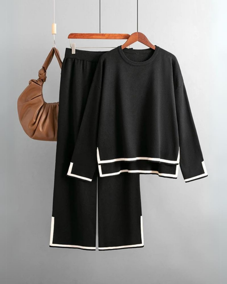Chic Lounge Co-ord Set - Flowy Pants Relaxed Top