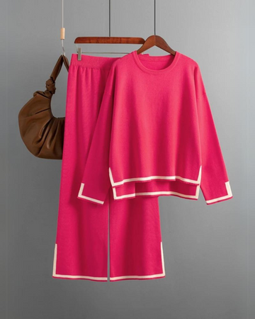 Chic Lounge Co-ord Set - Flowy Pants Relaxed Top