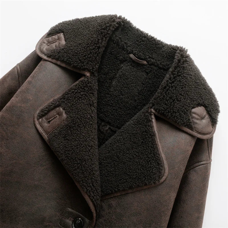 Women’s Vintage Oversized Shearling Jacket