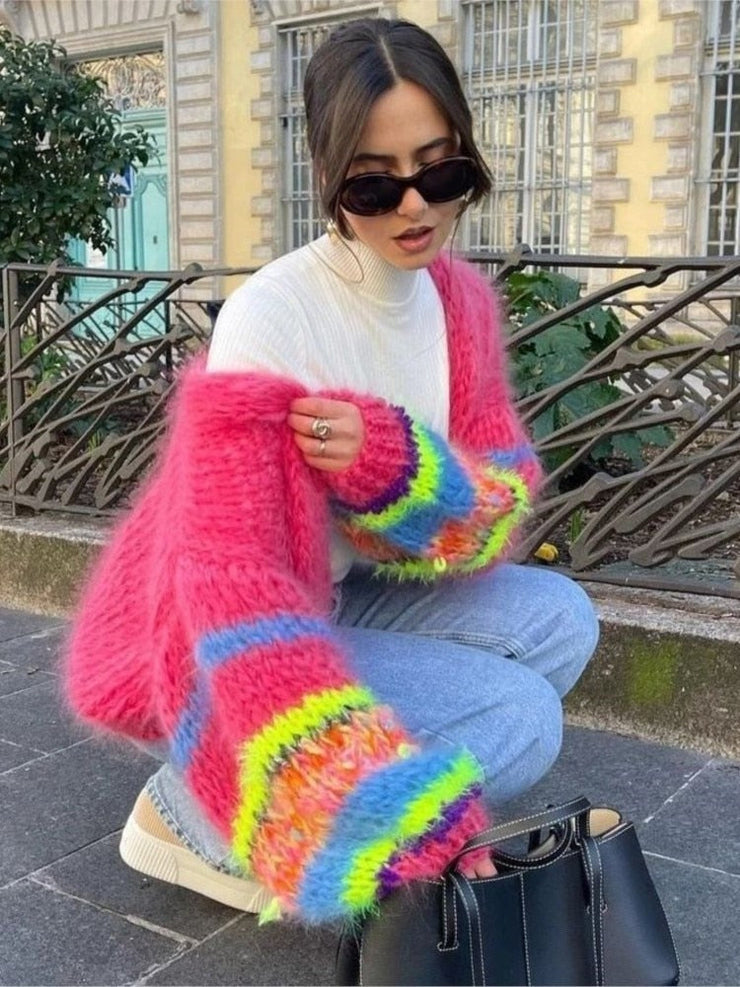 Mirabelle - Colorful Chunky Knit Cardigan