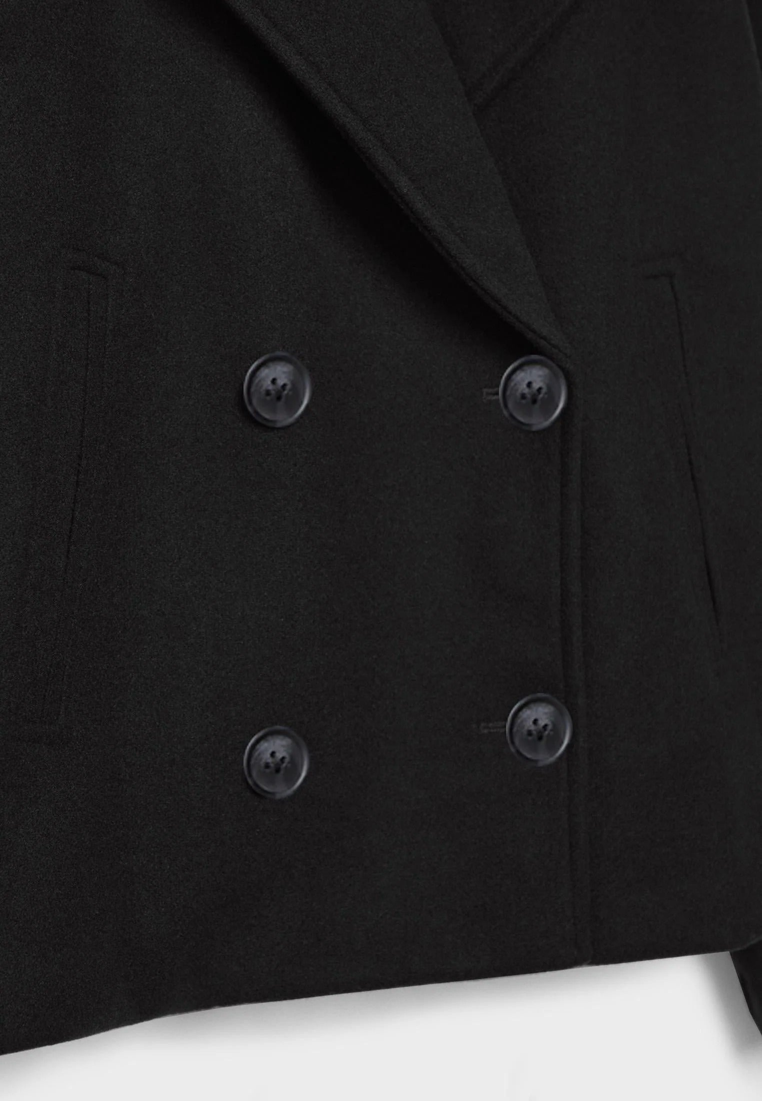 Women’s Cropped Double-Breasted Coat - Boxy Short Jacket