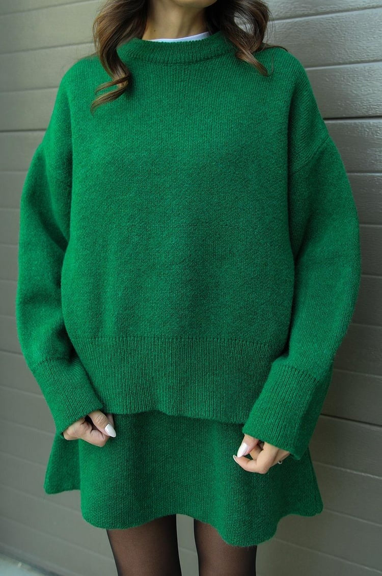 Women’s Knit Sweater Skirt Set - Two Piece Winter Co-Ord