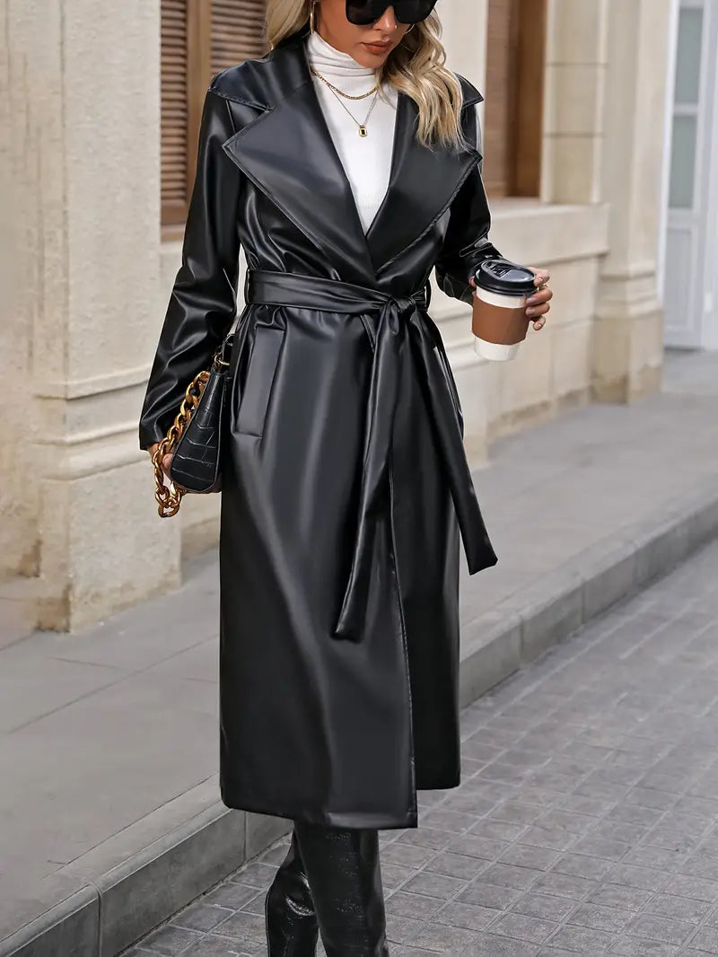 Women’s Belted Lapel Overcoat - Statement Collection