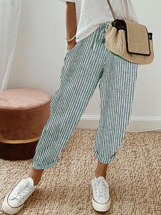 Women’s Casual Drawstring Linen Pants - Relaxed Everyday Comfort