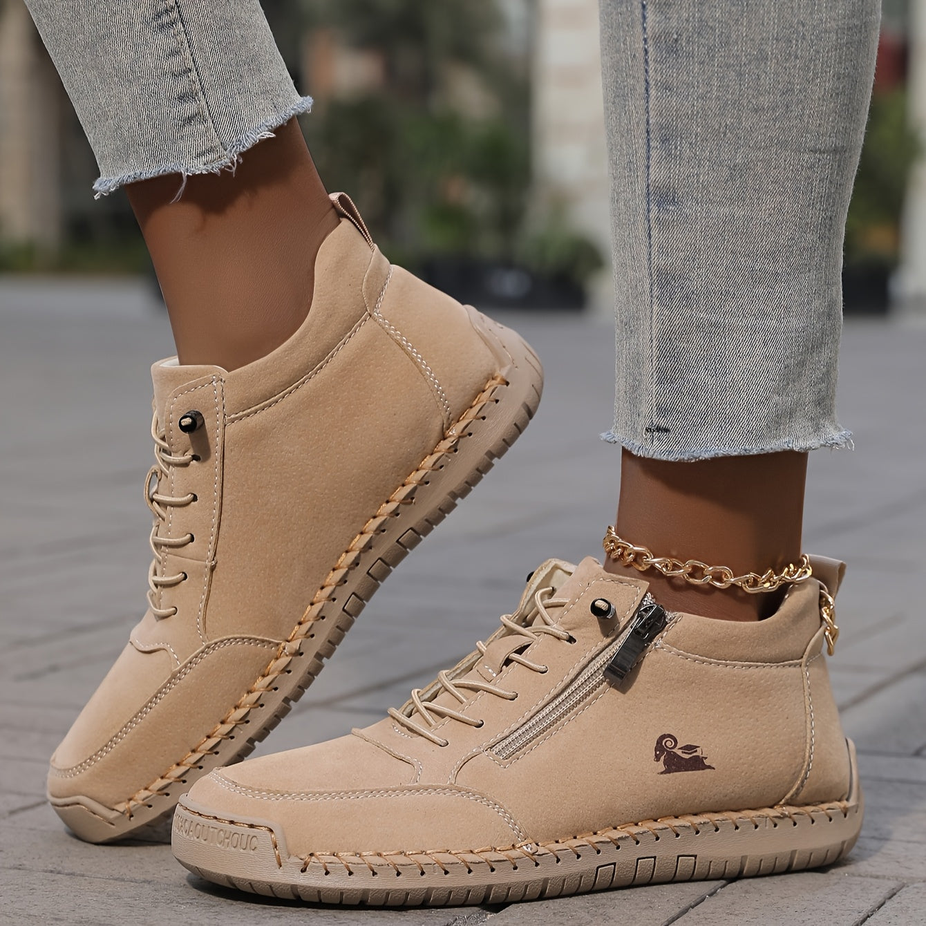 Women's Spring Zip-Up Walking Sneakers