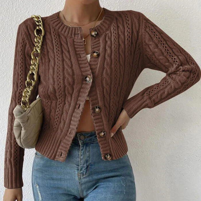 Adelaide - Slim-Fit Cable Knit Cardigan