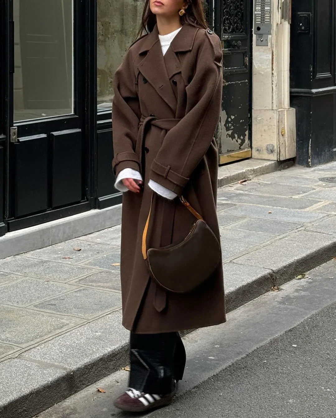 Women’s Wool-Blend Belted Trench Coat