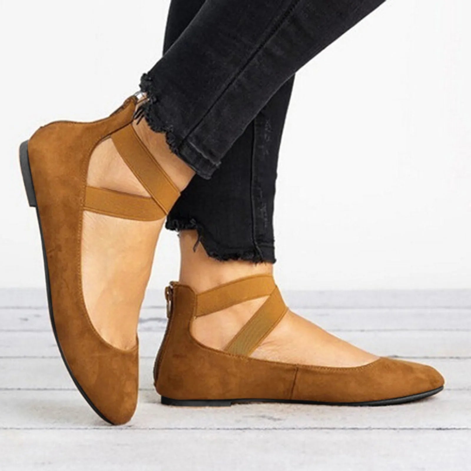 Women’s Spring Cross-Strap Ballet Flats