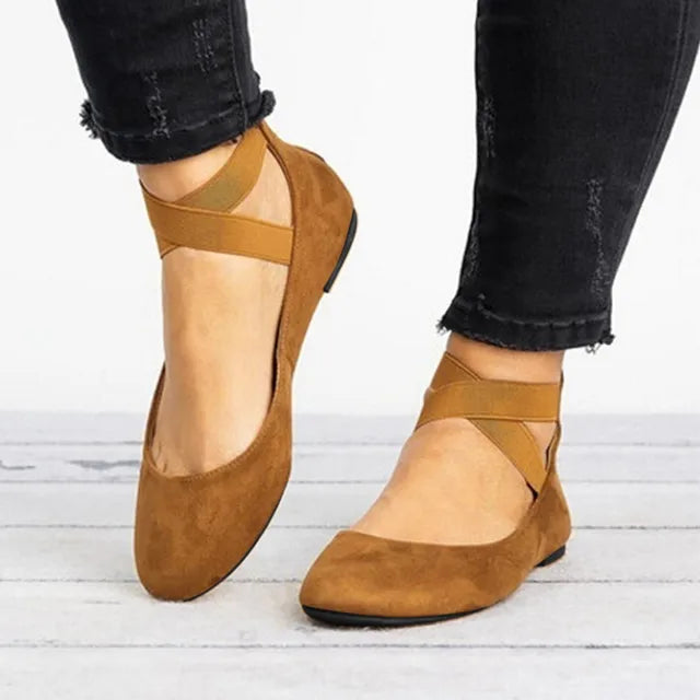 Women’s Spring Cross-Strap Ballet Flats