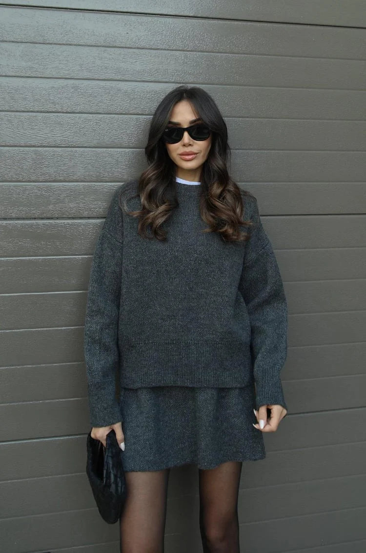 Women’s Sweater Skirt Co-ord - Two-Piece Knit Set