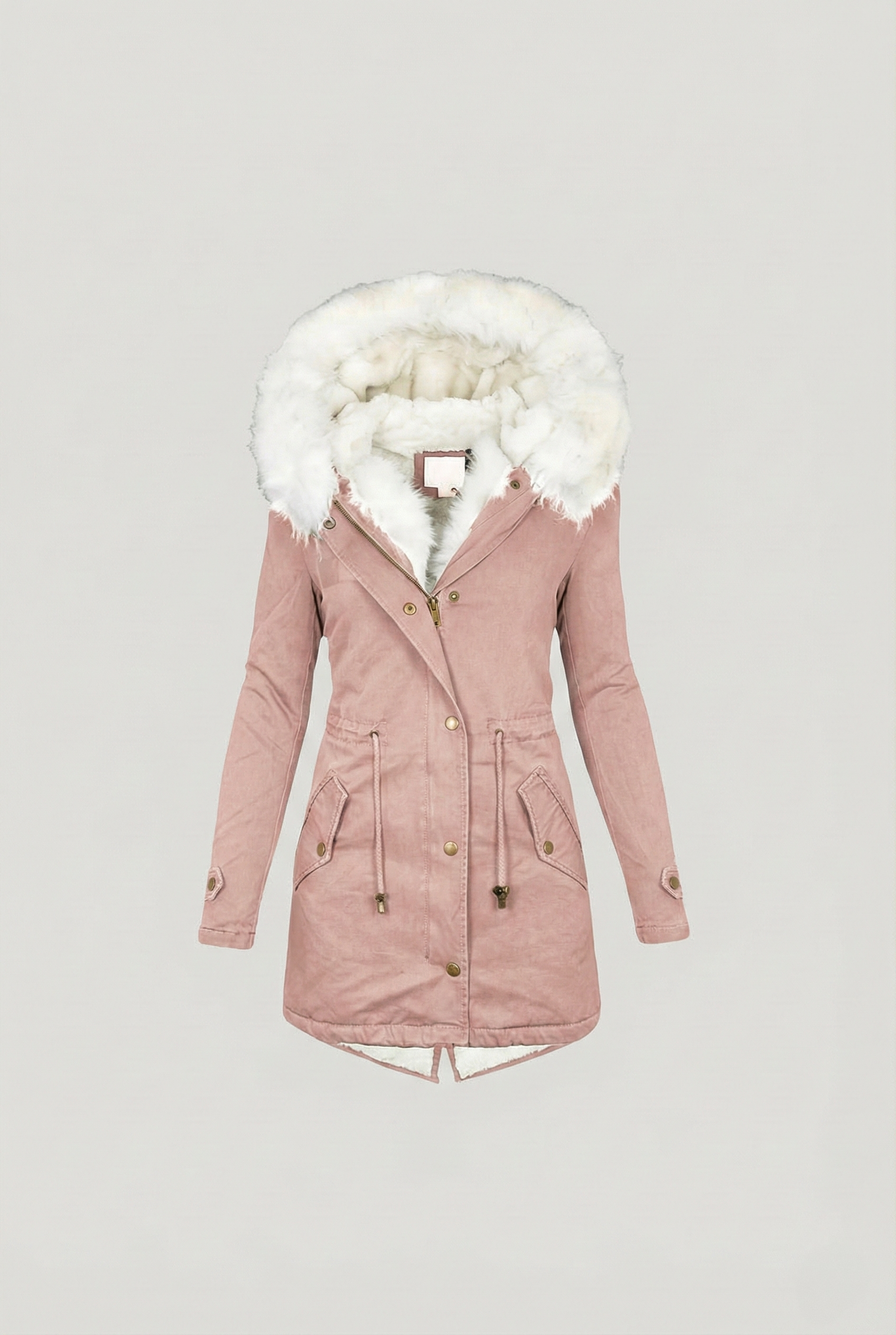 Women’s Luxe Faux-Fur Lined Parka - Asymmetric Zip Hooded Coat
