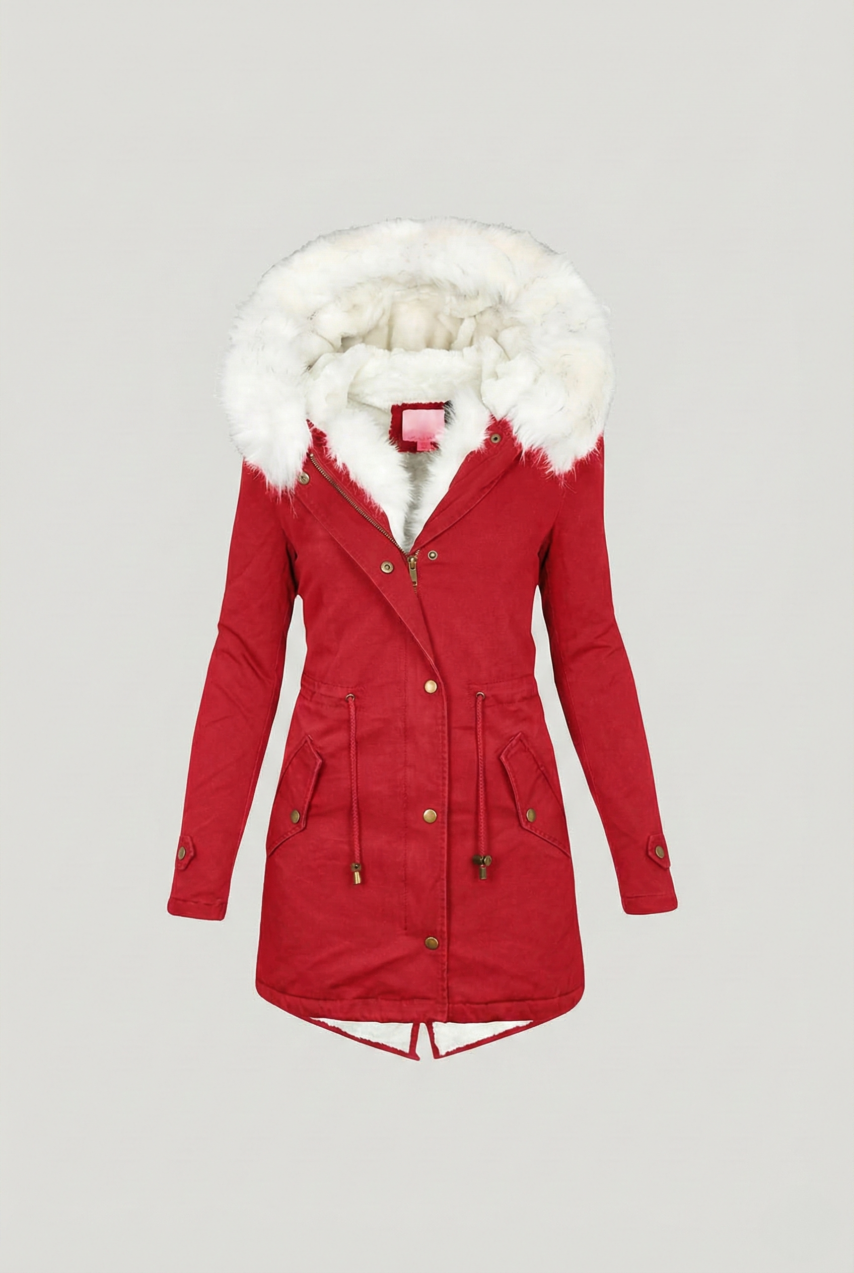 Women’s Luxe Faux-Fur Lined Parka - Asymmetric Zip Hooded Coat