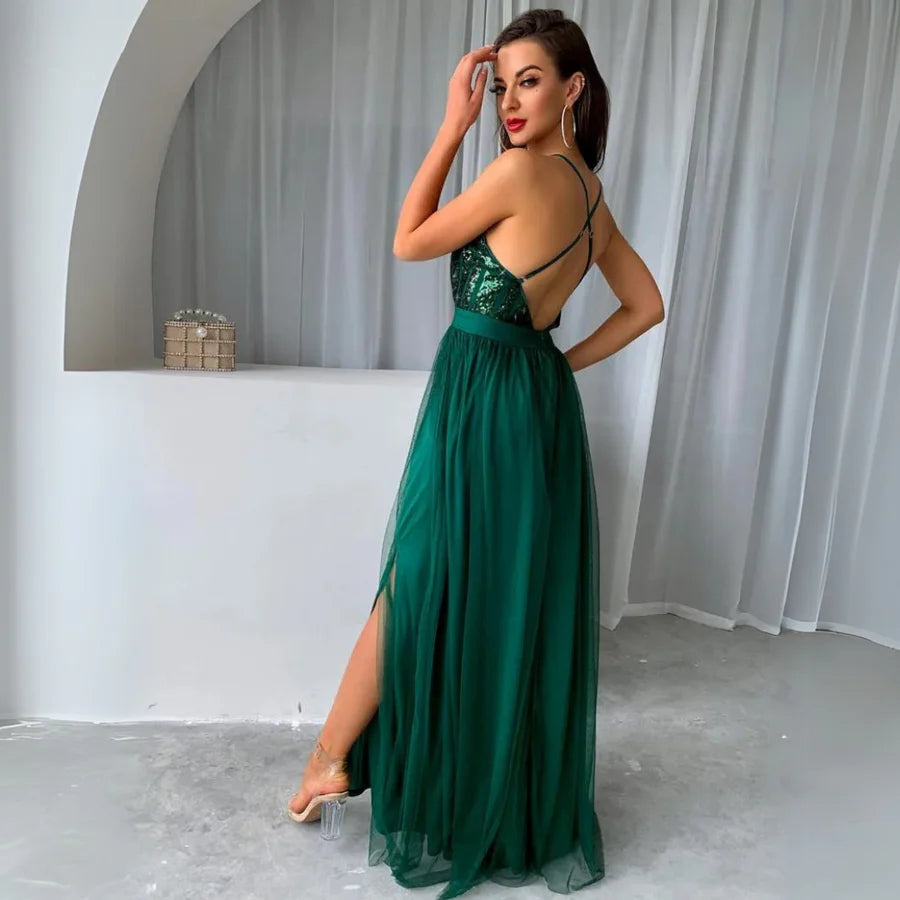 Brooke - Sequin Embroidered Maxi Dress