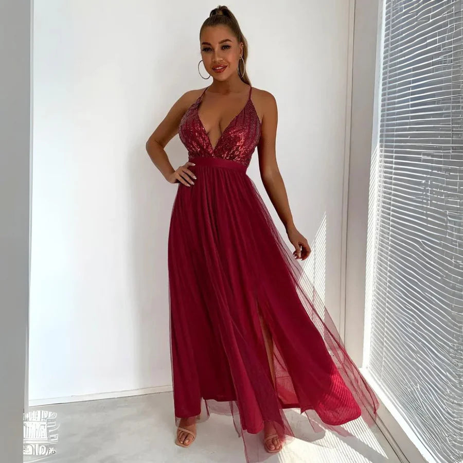 Brooke - Sequin Embroidered Maxi Dress