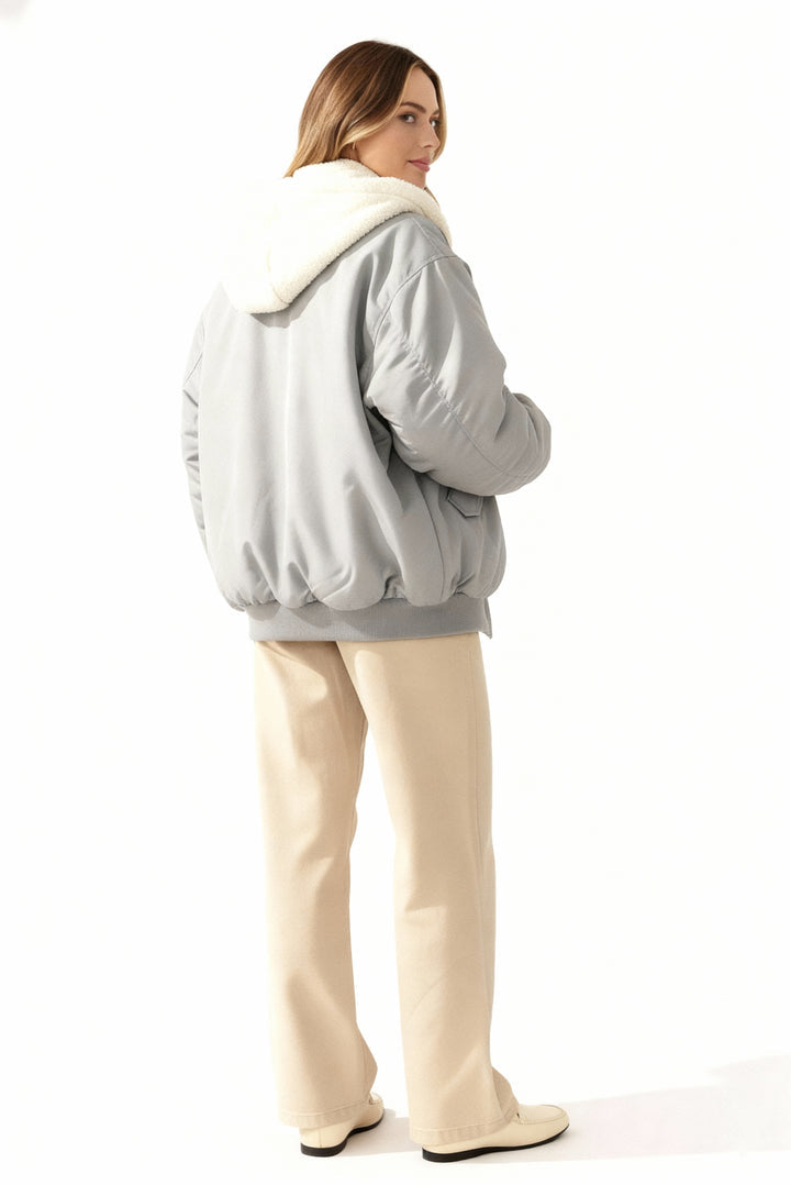 Women’s Cozy Oversized Fleece-Lined Puffer Jacket - Winter Warm Zip-Up Coat