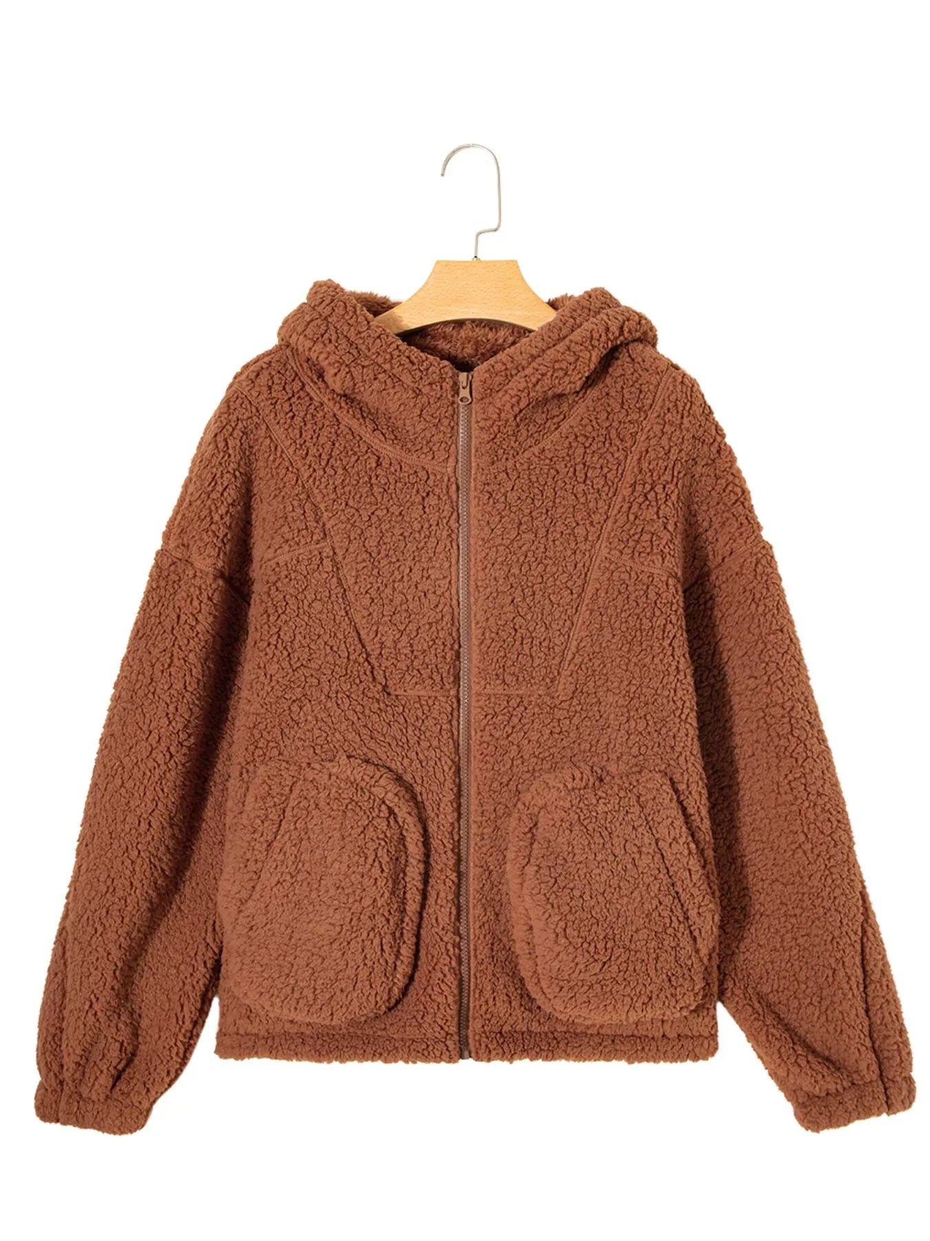 Marjorie Women’s Relaxed Fit Zip-Up Teddy Jacket
