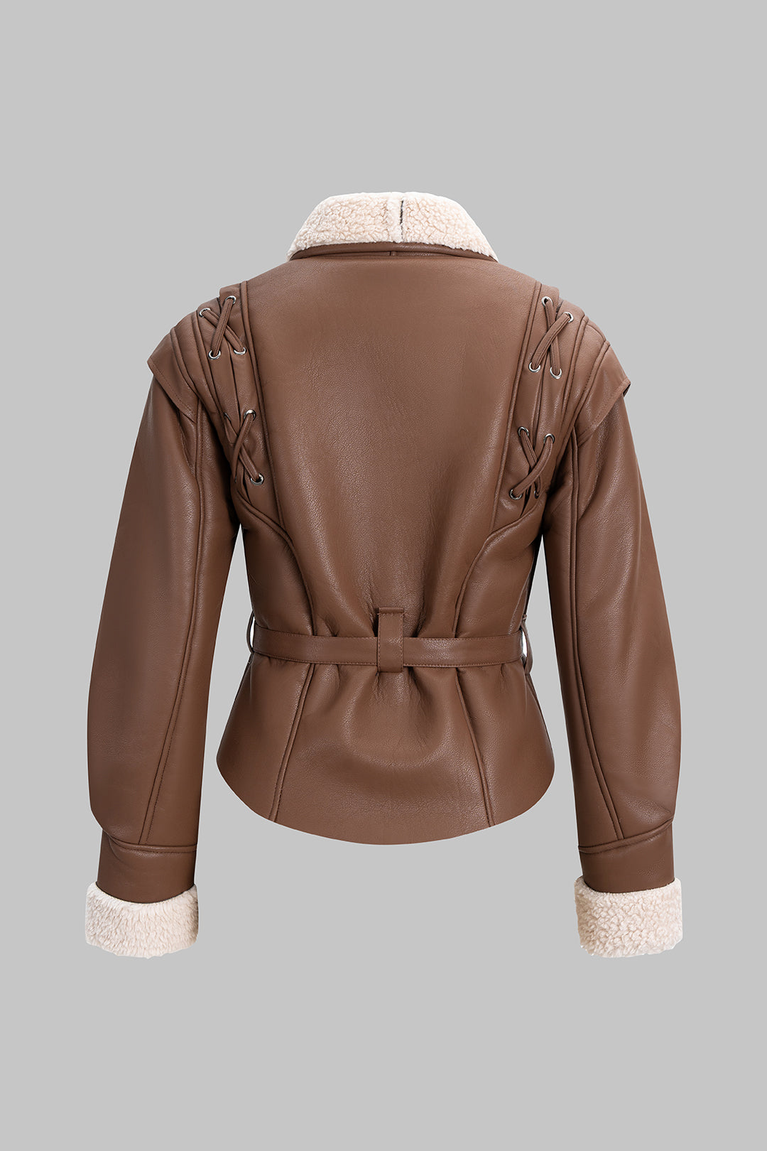 Women’s Belted Plush-Trim Jacket - Modern Everyday Layer