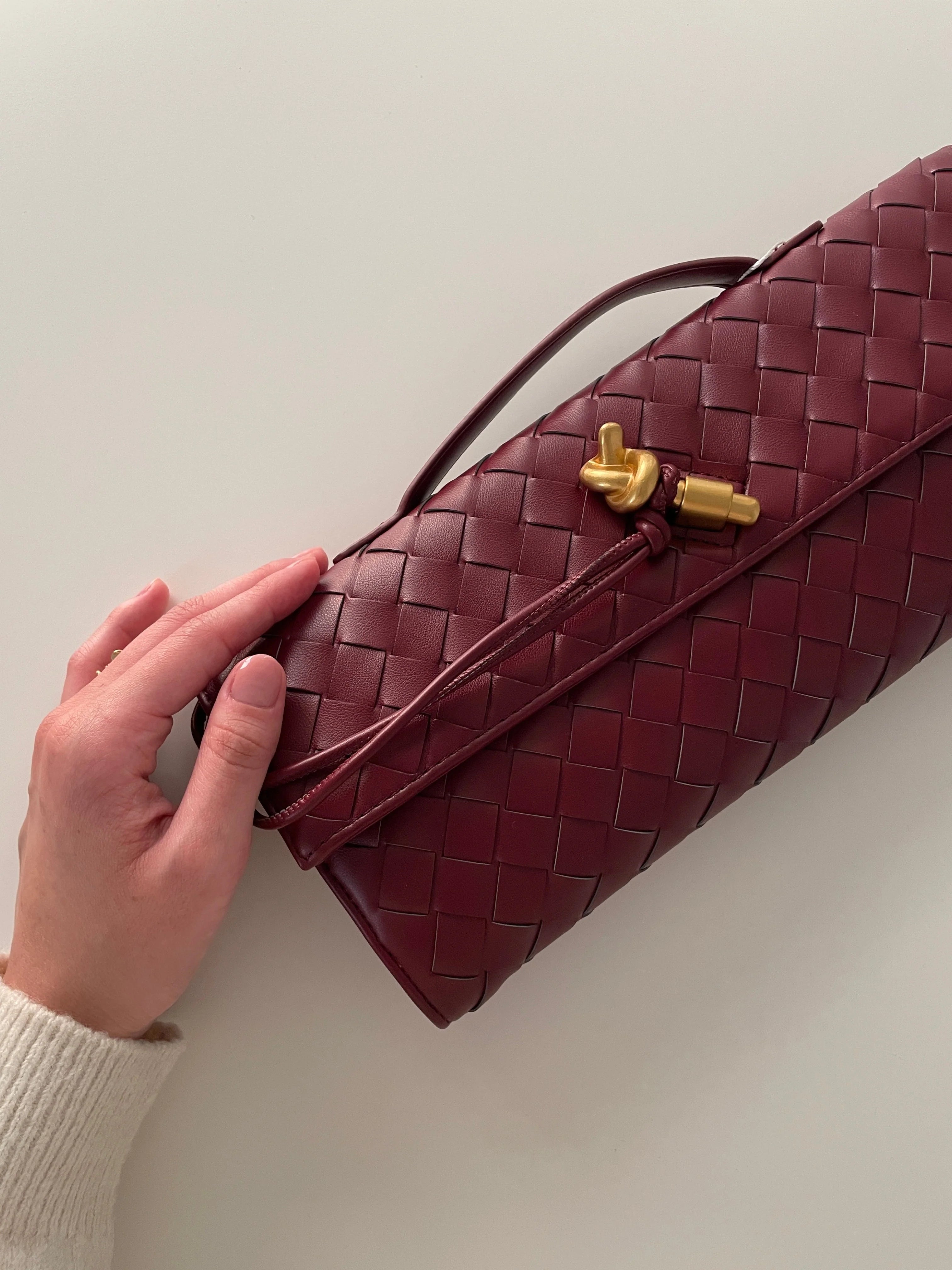 Women’s Woven Leather Crossbody Clutch