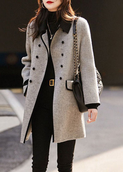 Women’s Double-Breasted Coat - Tailored Mid-Length Winter Outerwear