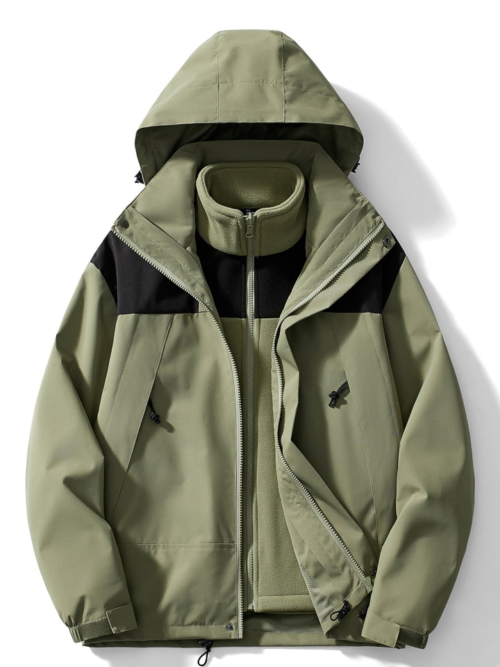 Women's 3-in-1 Outdoor Jacket - Waterproof Windproof Detachable Hood