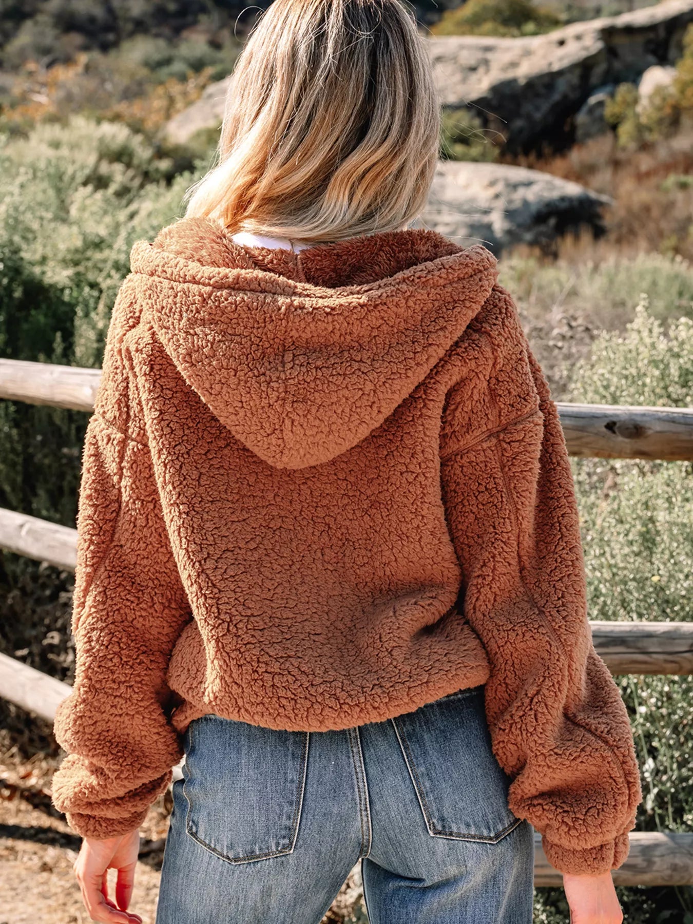 Marjorie Women’s Relaxed Fit Zip-Up Teddy Jacket