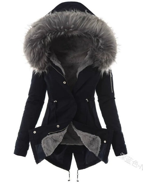 Women’s Faux Fur Lined Winter Parka - Hooded Coat Fur Trim