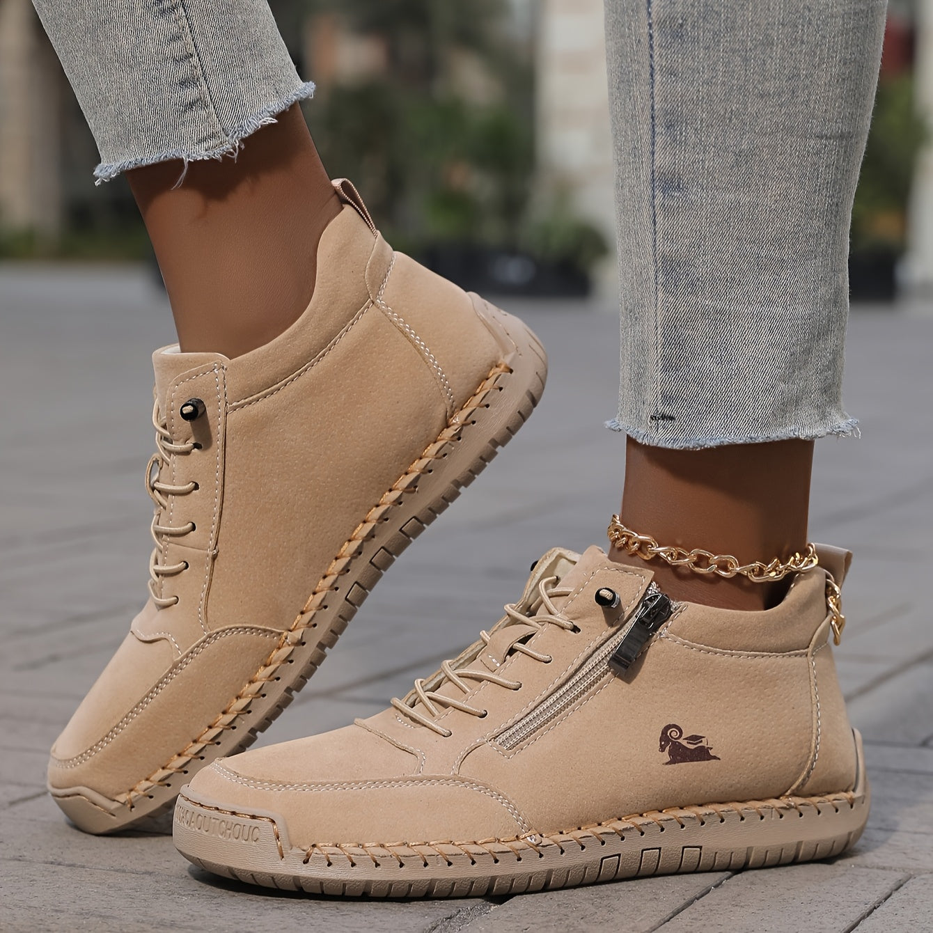 Women's Spring Zip-Up Walking Sneakers