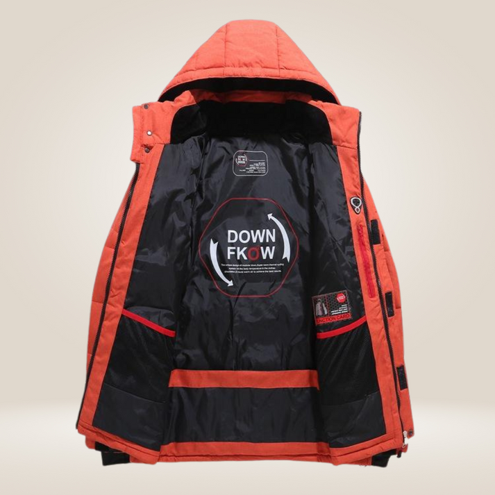 Men’s Insulated Hooded Winter Jacket - Waterproof Zip-Up Puffer Coat
