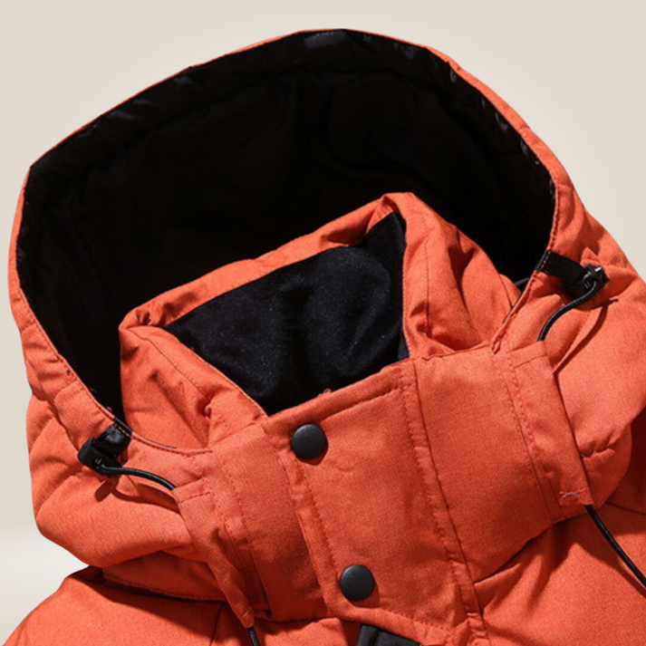 Men’s Insulated Hooded Winter Jacket - Waterproof Zip-Up Puffer Coat